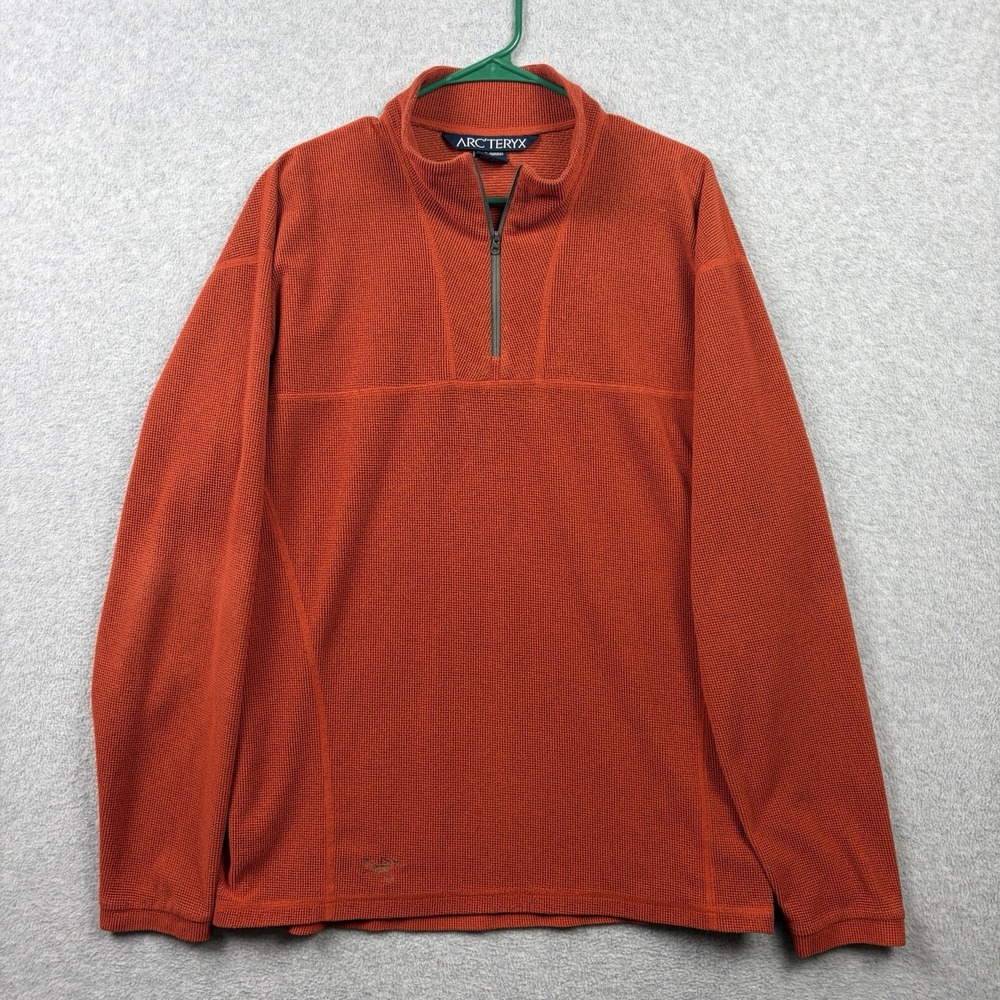 Vintage Arcteryx Pullover Mens XL Burnt Orange Grid Fleece Polartec 1/4 Zip Gorp